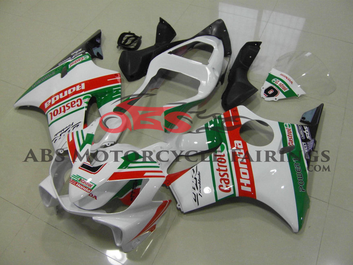 Honda CBR600F4i (2001-2003) White, Green & Red Castrol Fairings