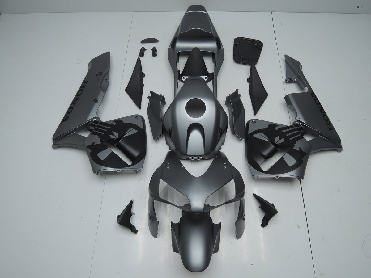 Honda CBR600RR (2003-2004) Matte Silver & Black Skull Fairings