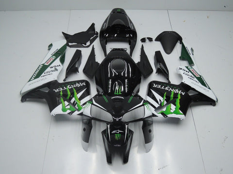 Honda CBR600RR (2005-2006) Black, White & Green Monster Fairings