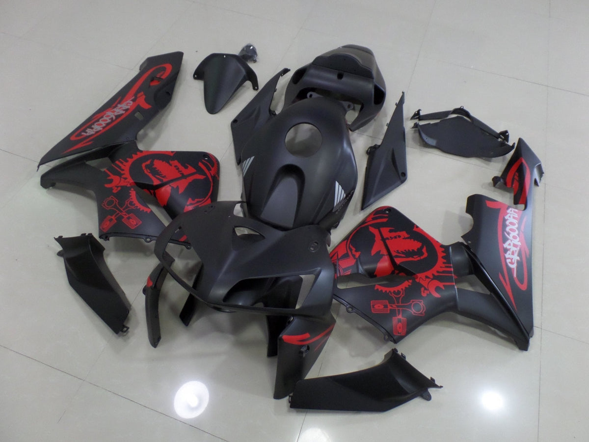 Honda CBR600RR (2005-2006) Matte Black & Matte Red Gear Fairings