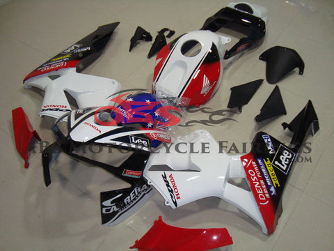 Honda CBR600RR (2003-2004) White, Red, Black & Blue Domino Fairings