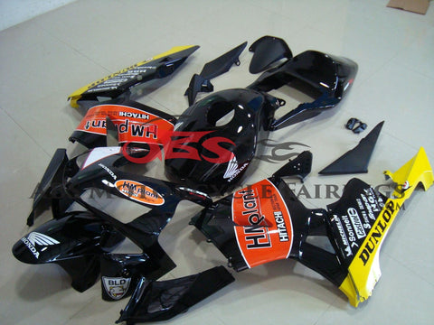 Honda CBR600RR (2003-2004) Black, Orange & Yellow HM Plant Race Fairings