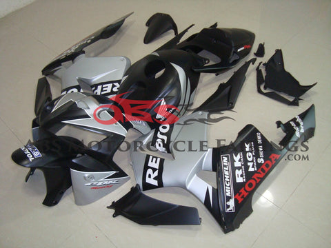 Honda CBR600RR (2005-2006) Matte Black & Silver Repsol Race Fairings