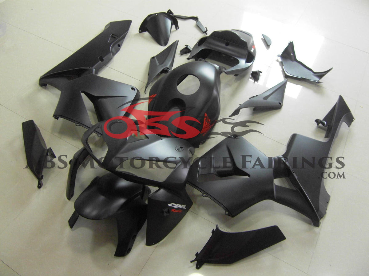 Honda CBR600RR (2005-2006) Matte Black Fairings with Red & White stickers