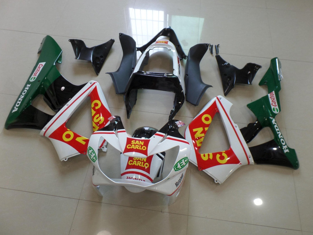 Honda CBR900RR 929 (2000-2001) White, Red, Yellow, Black & Green San Carlo Fairings