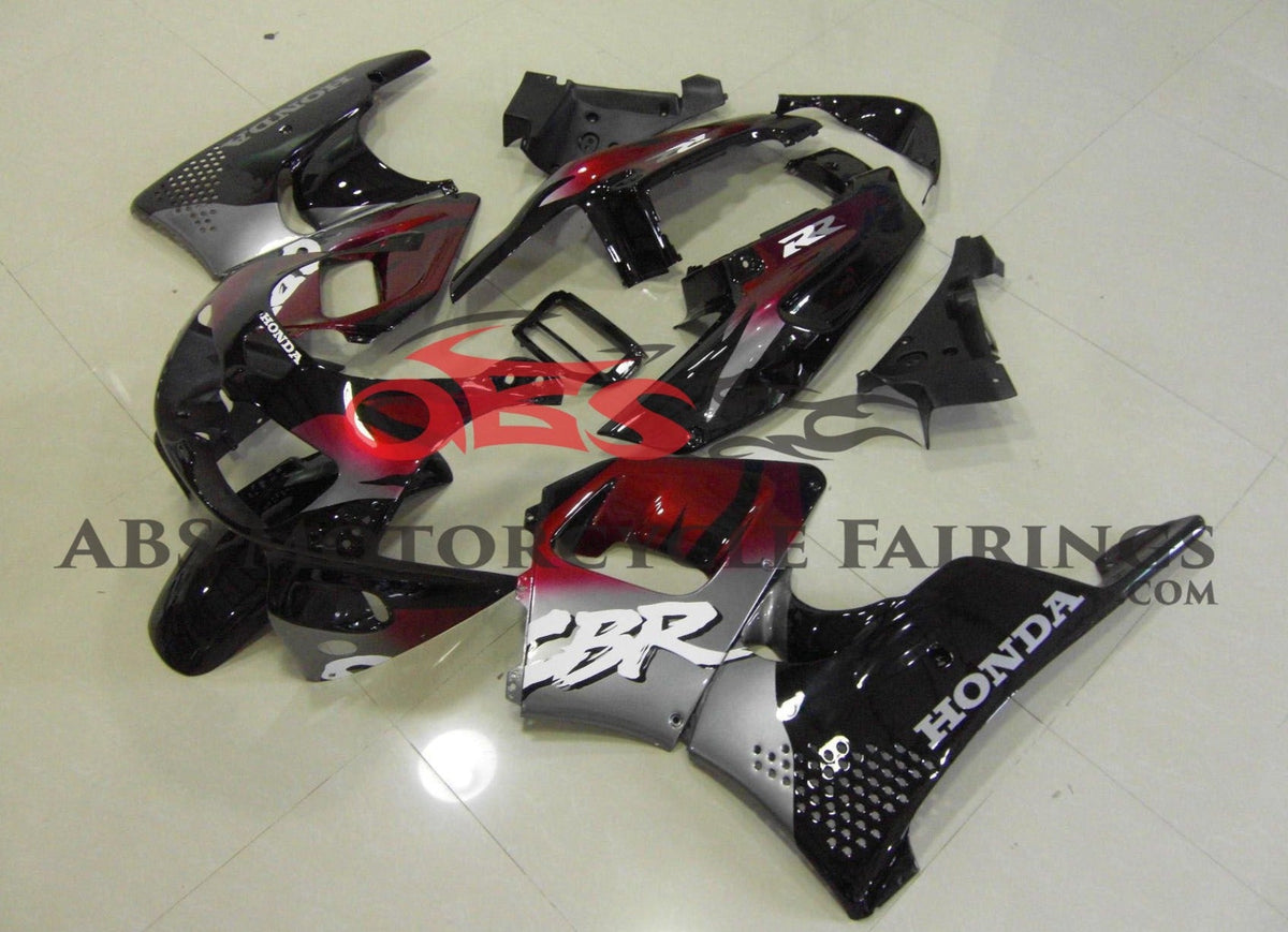 HONDA CBR900RR 893 (1996-1997) BLACK, DARK RED & SILVER FAIRINGS