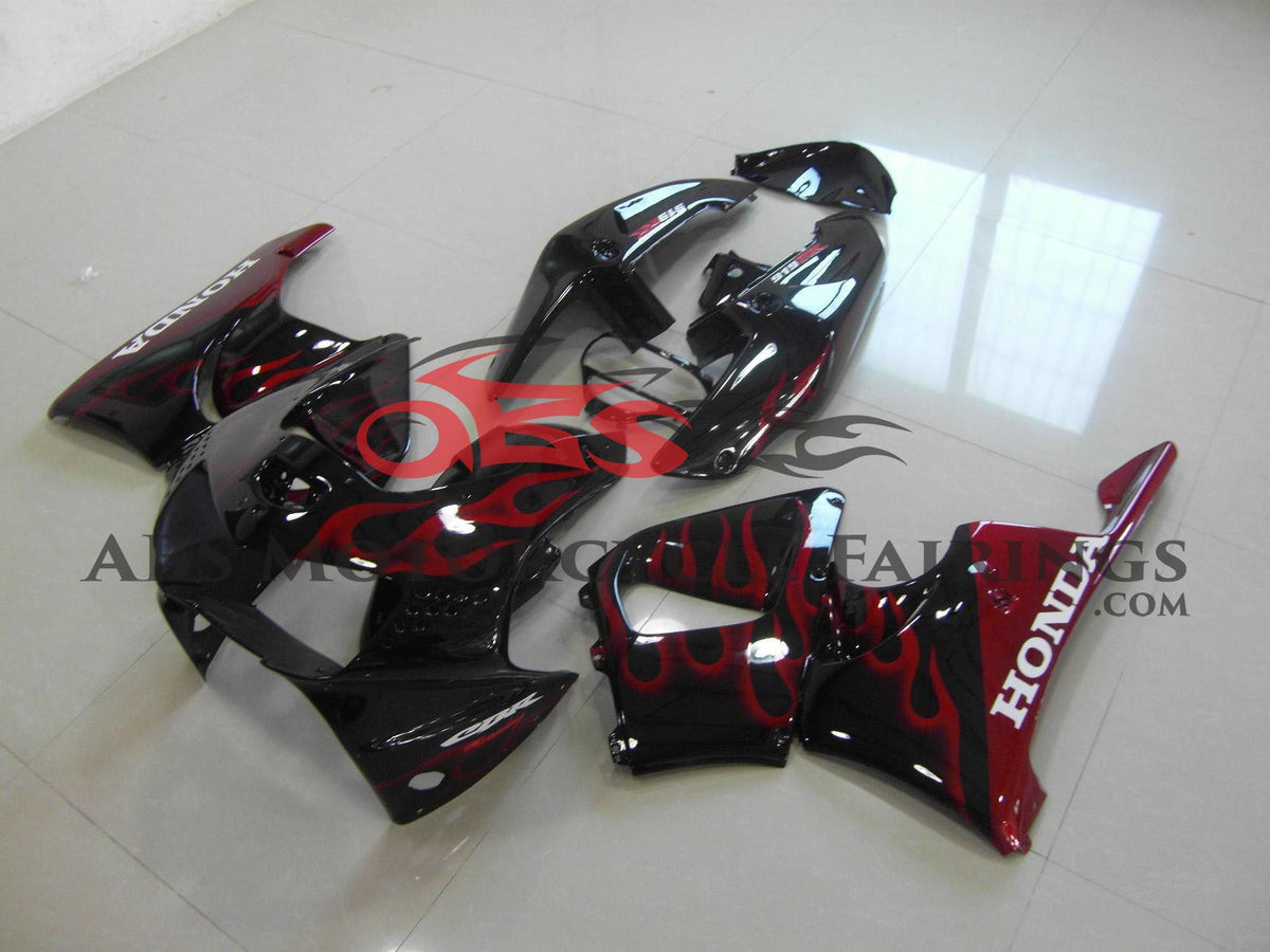 Honda CBR900RR 919 (1998-1999) Black & Red Flame Fairings