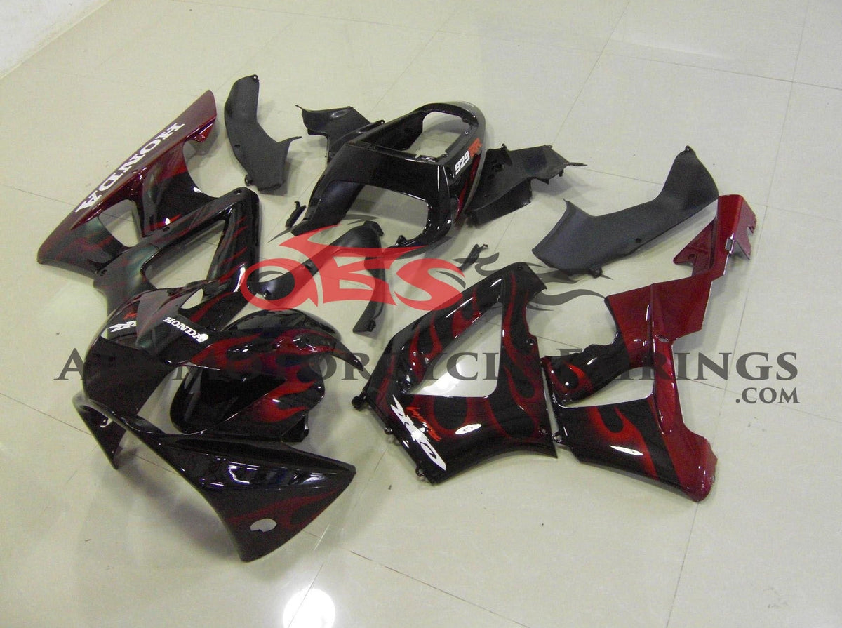 Honda CBR900RR 929 (2000-2001) Black & Red Flame Fairings