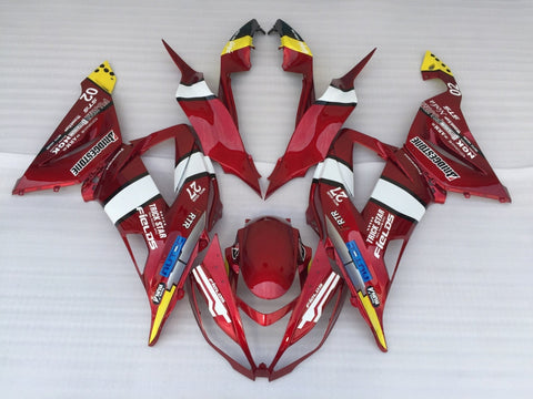 Fairing kit for a Kawasaki ZX6R 636 (2013-2018) Red, White, Black & Yellow