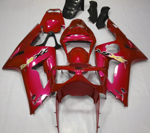 Fairing kit for a Kawasaki ZX6R 636 (2003-2004) Candy Red, Black & Yellow