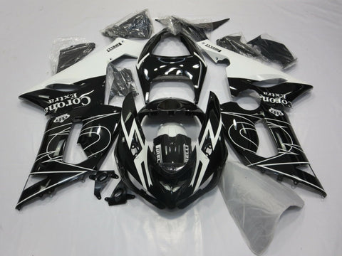 Fairing kit for a Kawasaki ZX6R 636 (2005-2006) Black & White Corona Tribal