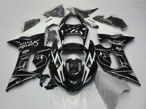 Fairing kit for a Kawasaki ZX6R 636 (2005-2006) Black & White Corona Tribal