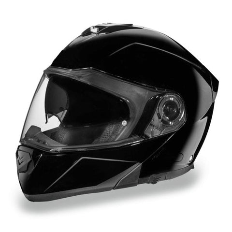 GLOSS BLACK GLIDE MOTORCYCLE HELMET - MG1A