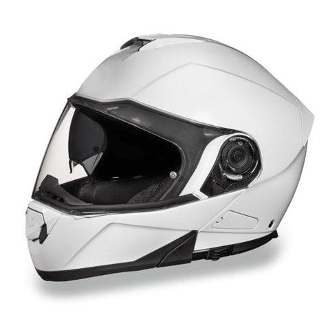 GLOSS WHITE GLIDE MOTORCYCLE HELMET - MG1C