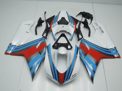 Ducati 1198 (2007-2012) White, Blue, Silver & Red Fairings