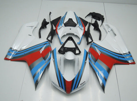 Ducati 1198 (2007-2012) White, Blue, Silver & Red Fairings