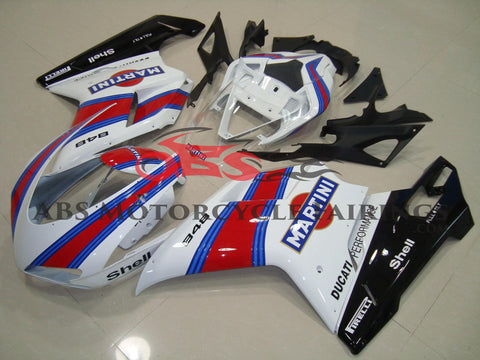 Ducati 848 (2007-2014) White, Red & Blue Martini Fairings