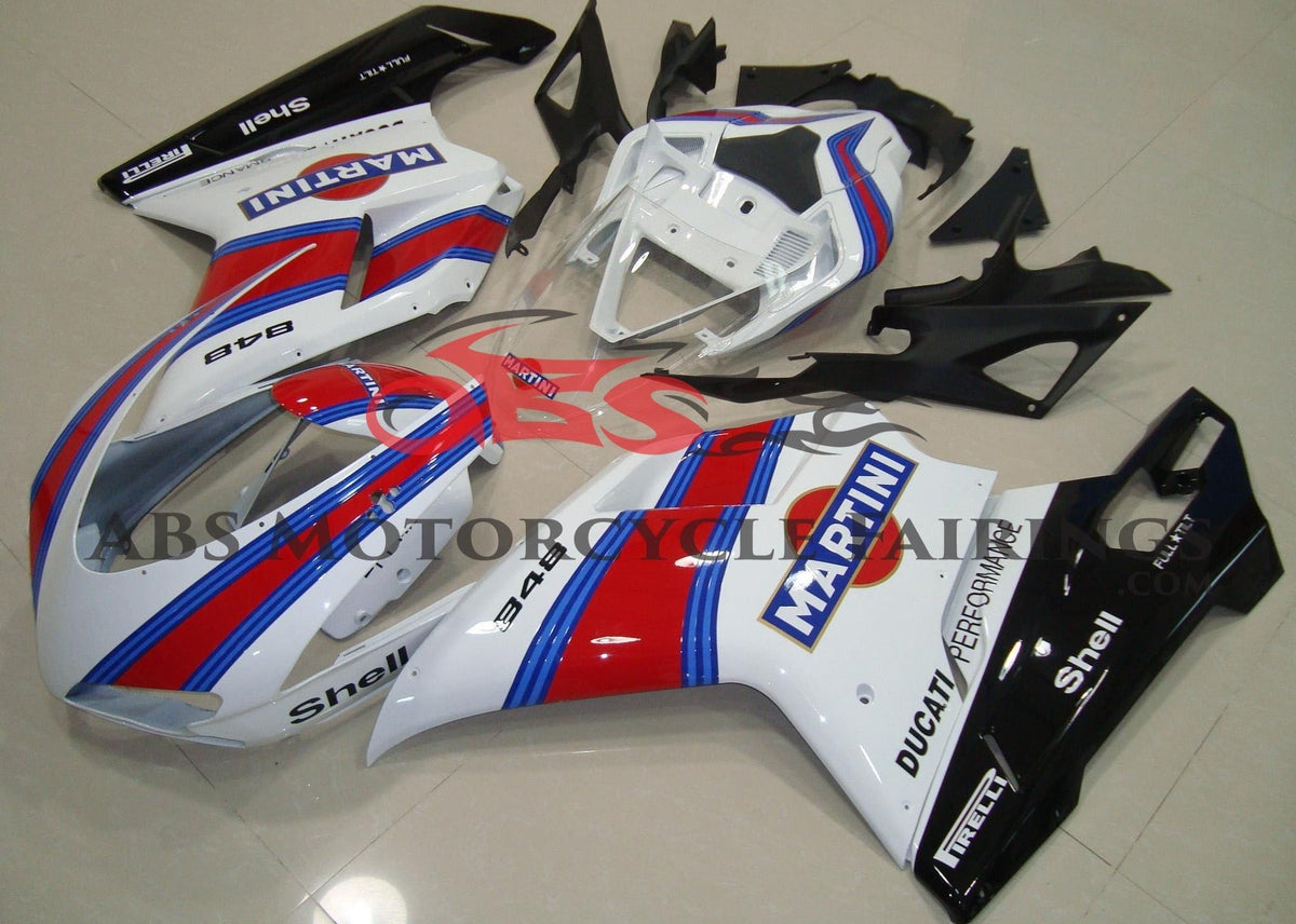 Ducati 848 (2007-2014) White, Red & Blue Martini Fairings