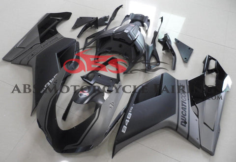 Ducati 848 (2007-2014) Matte Black, Matte Gray & Gloss Black Fairings