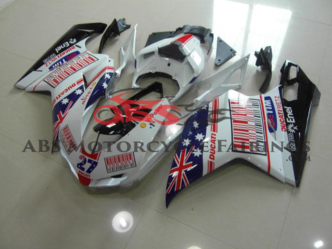 Ducati 848 (2007-2014) White, Blue & Red Australian Flag Fairings