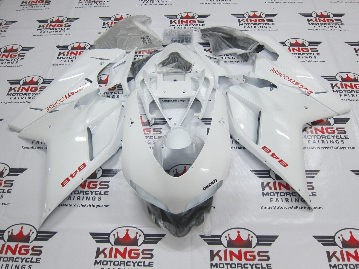 Ducati 848 (2007-2014) White & Red Corse Fairings