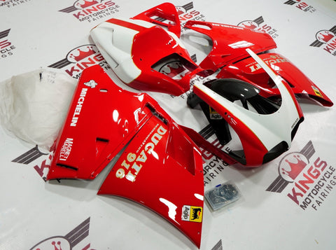 Ducati 916 (1994-1999) Red, White, Black & Gold Pinstripe Fairings