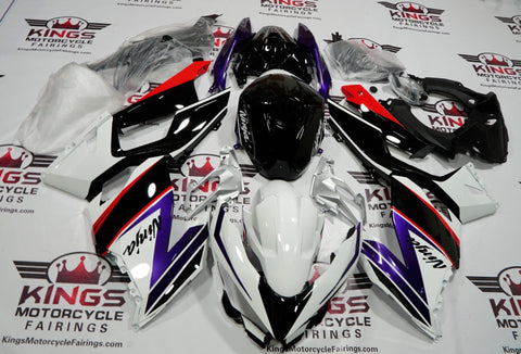 Fairing kit for a Kawasaki Ninja 400 (2018-2023) White, Black, Purple & Red