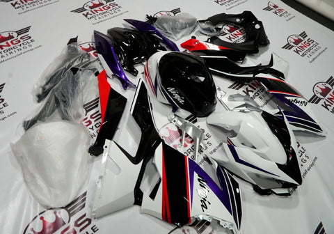 Fairing kit for a Kawasaki Ninja 400 (2018-2023) White, Black, Purple & Red