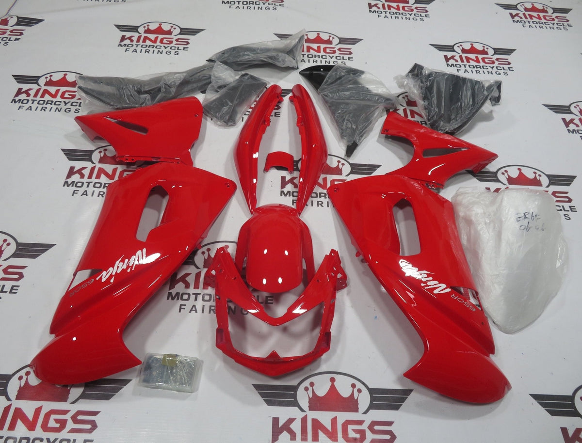 Fairing Kit for a Kawasaki Ninja 650R (2006-2008) Red, Black, White