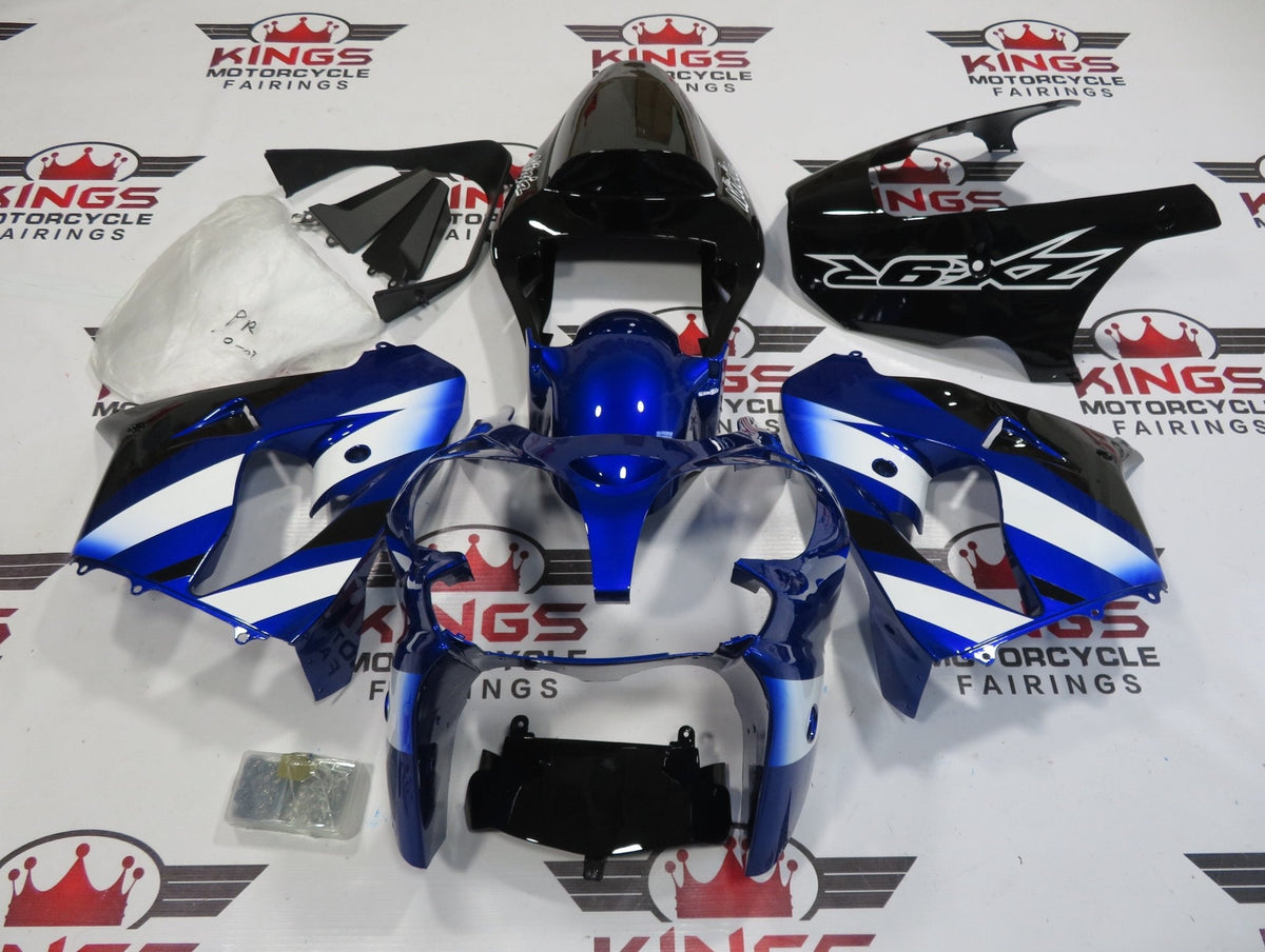 Fairing Kit for a Kawasaki ZX-9R (2002-2003) Blue, Black & White