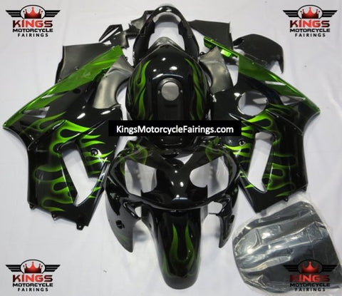 Fairing kit for a KAWASAKI NINJA ZX12R (2002-2006) BLACK & GREEN FLAMES