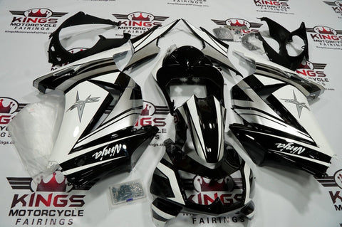 Fairing kit for a Kawasaki Ninja 250R (2008-2013) Black, White & Silver