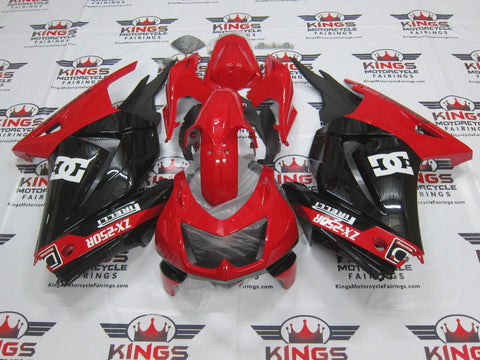 Fairing kit for a Kawasaki Ninja 250R (2008-2013) Red & Black Pirelli