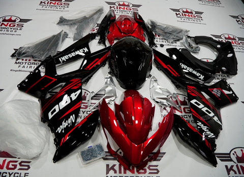 Fairing kit for a Kawasaki Ninja 400 (2018-2023) Candy Red & Black