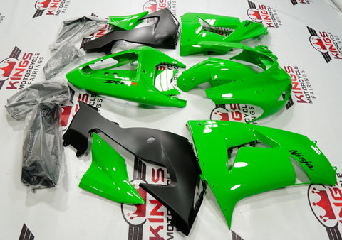 Fairing kit for a Kawasaki Ninja ZX10R (2006-2007) Green & Black