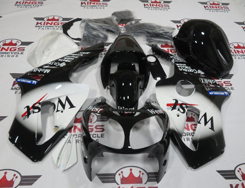 Fairing kit for a Kawasaki Ninja ZX12R (2000-2001) White & Black West Mobil