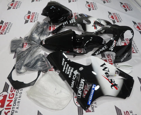 Fairing kit for a Kawasaki Ninja ZX12R (2000-2001) White & Black West Mobil