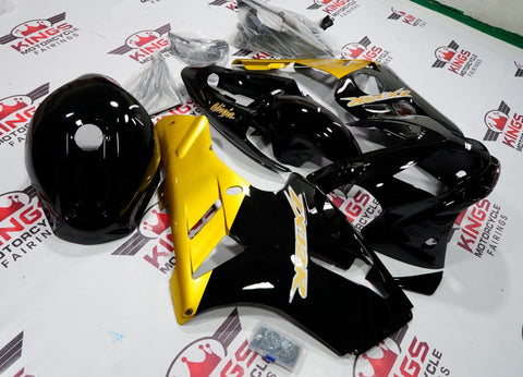 Fairing kit for a Kawasaki Ninja ZX12R (2002-2006) Black, Dark Gold & White