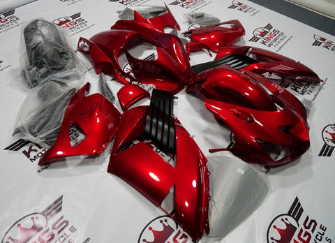 Fairing kit for a Kawasaki Ninja ZX14R (2006-2011) Candy Red & Matte Black