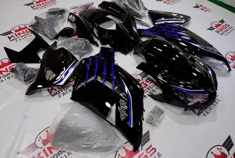 Fairing kit for a Kawasaki Ninja ZX14R (2012-2021) Black, Blue & Silver