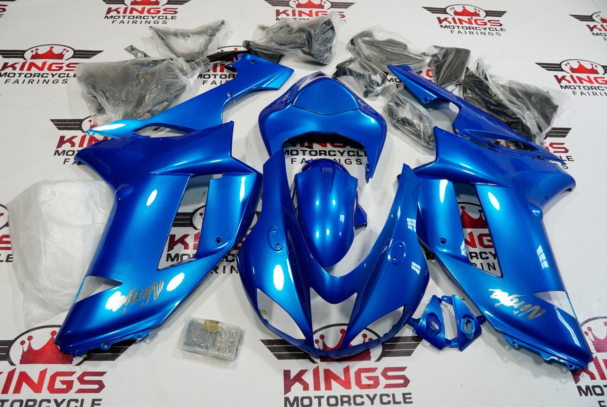 Fairing kit for a Kawasaki Ninja ZX6R 636 (2007-2008) Blue