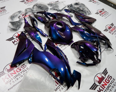 Fairing kit for a Kawasaki Ninja ZX6R 636 (2019-2023) Blue & Purple Chameleon