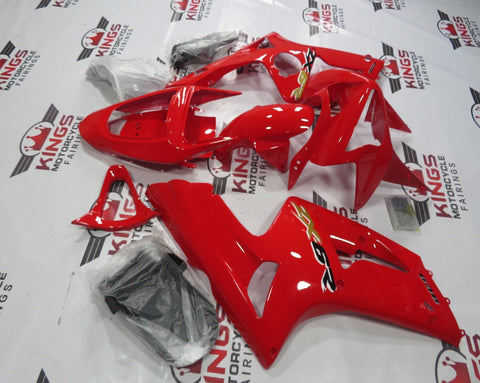 Fairing kit for a Kawasaki ZX6R 636 (2003-2004) Red, Black & Yellow