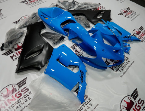 Fairing kit for a Kawasaki ZX6R 636 (2005-2006) Light Blue & Matte Black