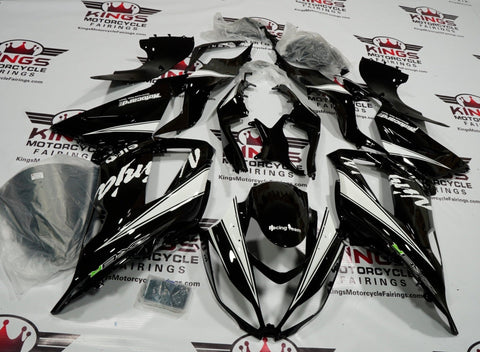 Fairing kit for a Kawasaki ZX6R 636 (2013-2018) Black & White Elf