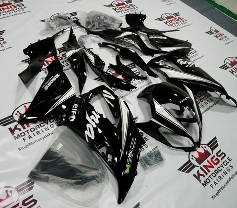 Fairing kit for a Kawasaki ZX6R 636 (2013-2018) Black & White Elf