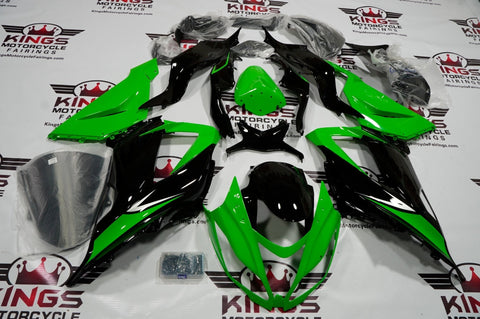 Fairing kit for a Kawasaki ZX6R 636 (2013-2018) Lime Green & Black