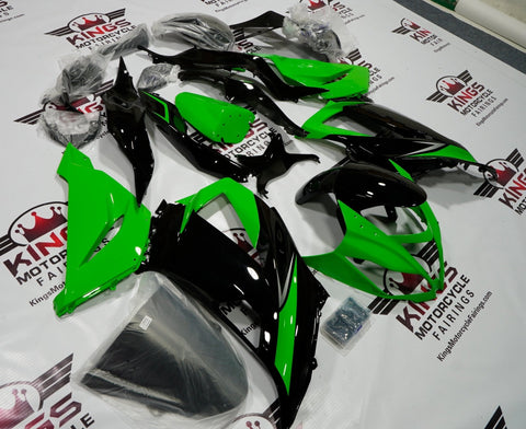 Fairing kit for a Kawasaki ZX6R 636 (2013-2018) Lime Green & Black