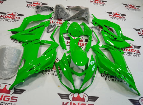 Fairing kit for a Kawasaki ZX6R 636 (2013-2018) Lime Green & Black