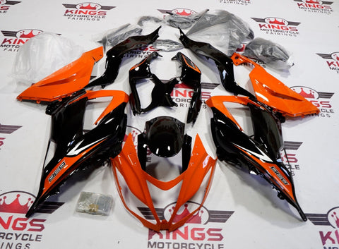 Fairing kit for a Kawasaki ZX6R 636 (2013-2018) Orange, Black & Silver